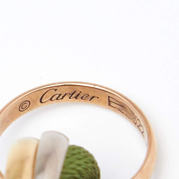 Pre Owned Cartier Trinity 18K Three Tone Gold Adjustable Cord Bracelet