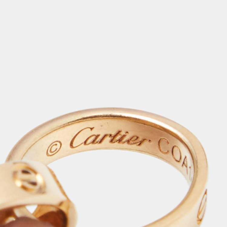 Pre Owned Cartier Love Interlocking Loops 18k Yellow Gold Link Bracelet