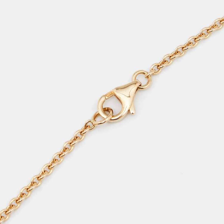 Pre Owned Cartier Love Interlocking 2 Hoops 18K Yellow Gold Necklace