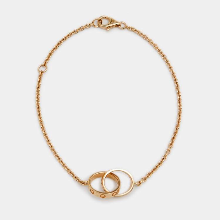 Pre Owned Cartier Love Interlocking Loops 18k Yellow Gold Bracelet