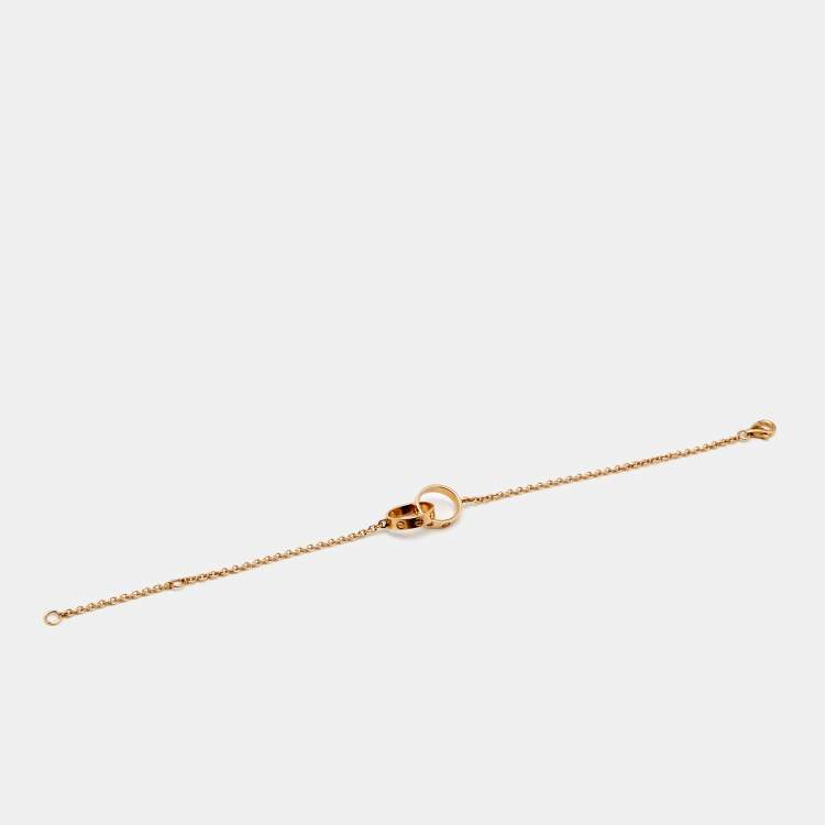 Pre Owned Cartier Love Interlocking Loops 18k Yellow Gold Bracelet