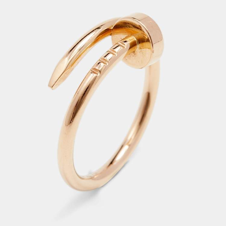 Pre Owned Cartier Juste Un Clou 18k Rose Gold Small Band Ring Size 49
