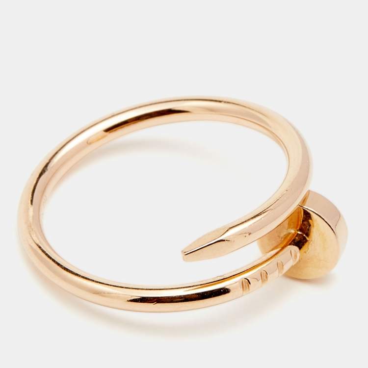 Pre Owned Cartier Juste Un Clou 18k Rose Gold Small Band Ring Size 49
