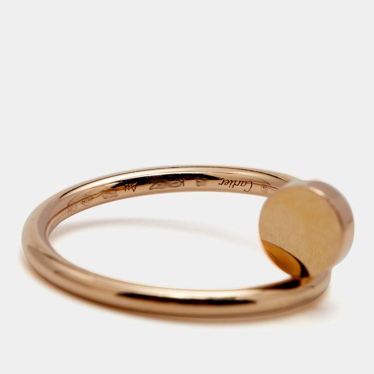 Pre Owned Cartier Juste Un Clou 18k Rose Gold Small Band Ring Size 49