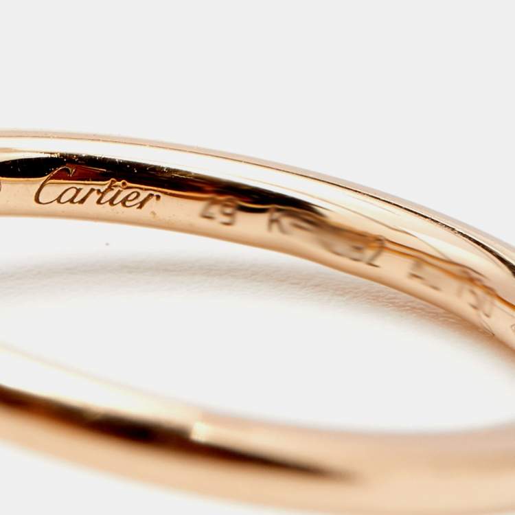 Pre Owned Cartier Juste Un Clou 18k Rose Gold Small Band Ring Size 49