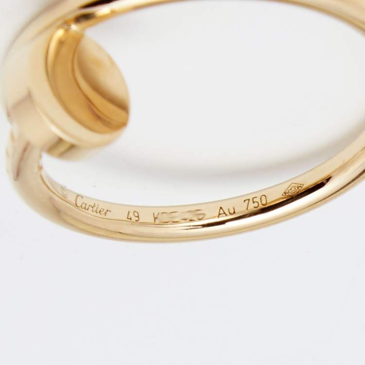 Pre Owned Cartier Juste Un Clou 18k Yellow Gold Ring Size 49