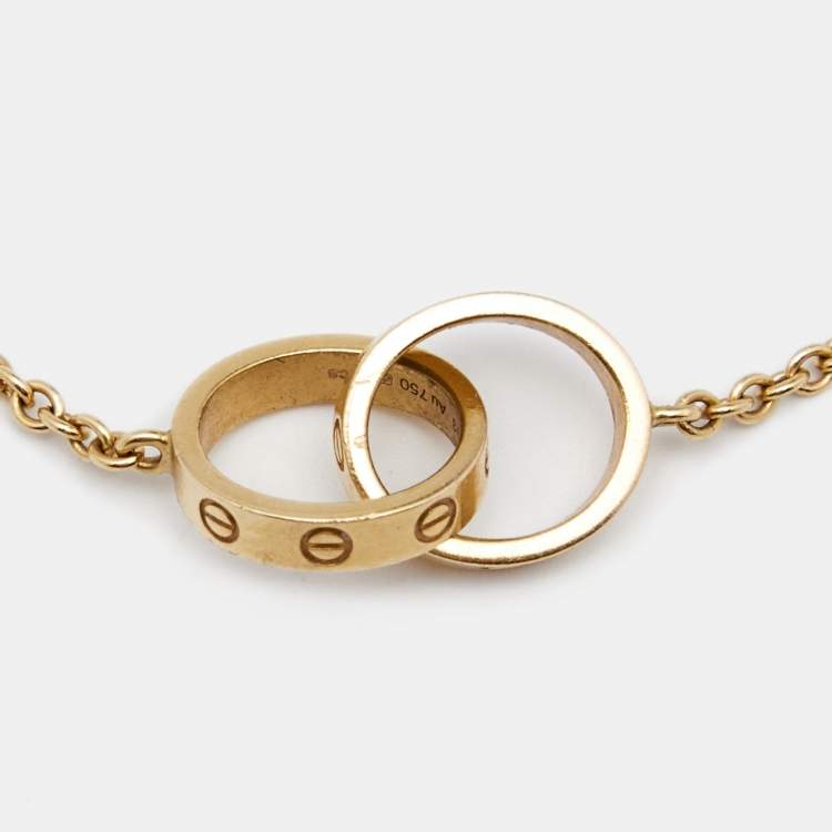 Pre Owned Cartier Love Interlocking Loop 18K Yellow Gold Bracelet