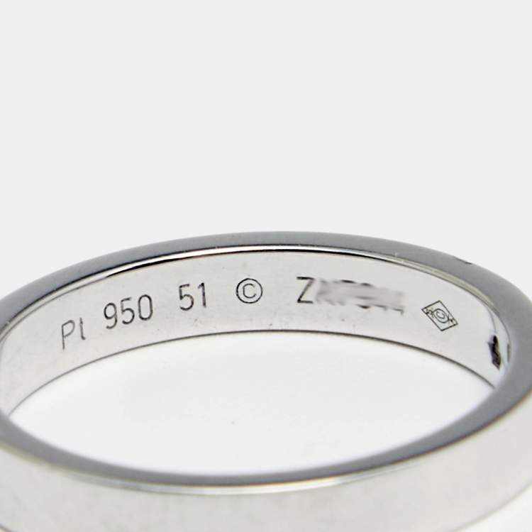 مملوكة مسبقًا Cartier C De Cartier 1 Diamond Platinum Band Ring Size 51