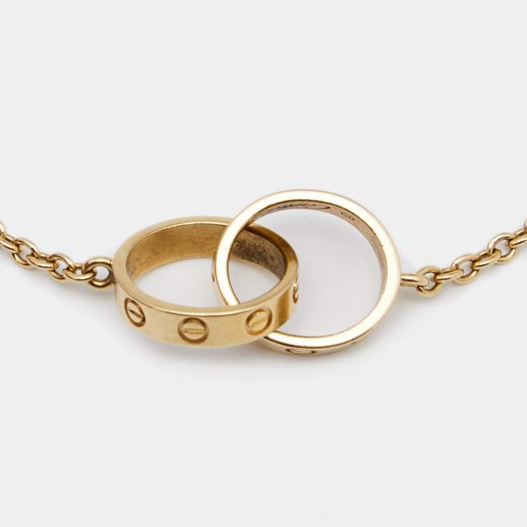 Pre Owned Cartier Love Interlocking Loops 18k Yellow Gold Bracelet