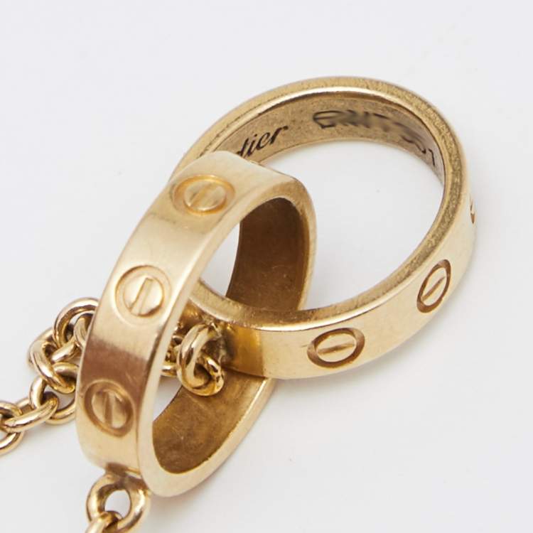 Pre Owned Cartier Love Interlocking Loops 18k Yellow Gold Bracelet