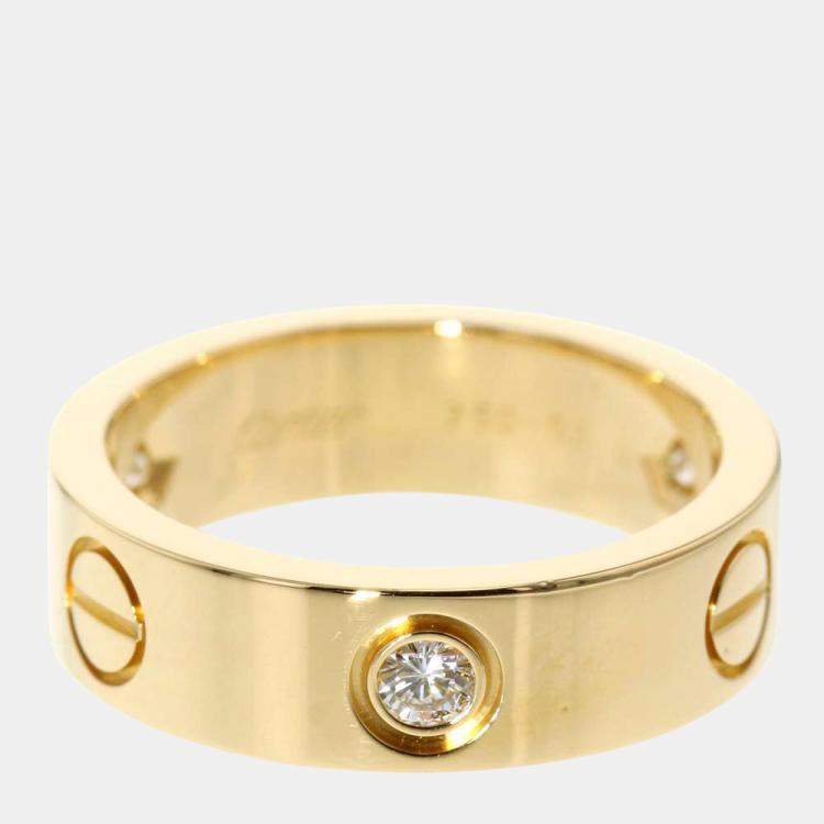 Pre Owned Cartier Love 18K Yellow Gold Diamond Ring EU 52