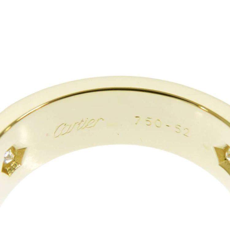 Pre Owned Cartier Love 18K Yellow Gold Diamond Ring EU 52