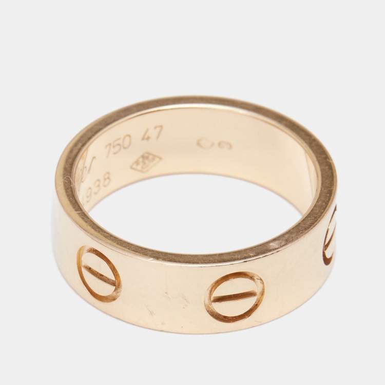 Pre Owned Cartier Love 18K Rose Gold Band Ring Size 47