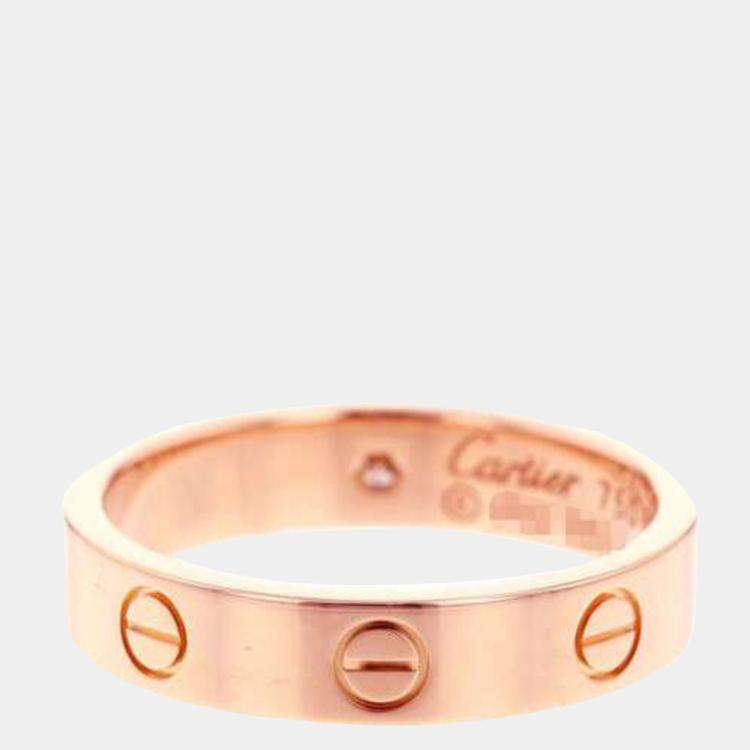 Pre Owned Cartier Love 18K Rose Gold Diamond Ring EU 52