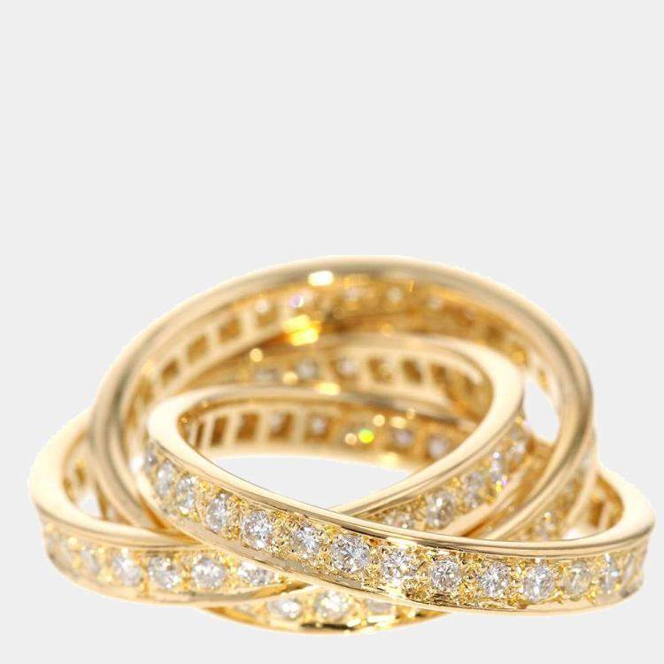 Pre Owned Cartier Eternity 18K Yellow Gold Diamond Ring EU 52