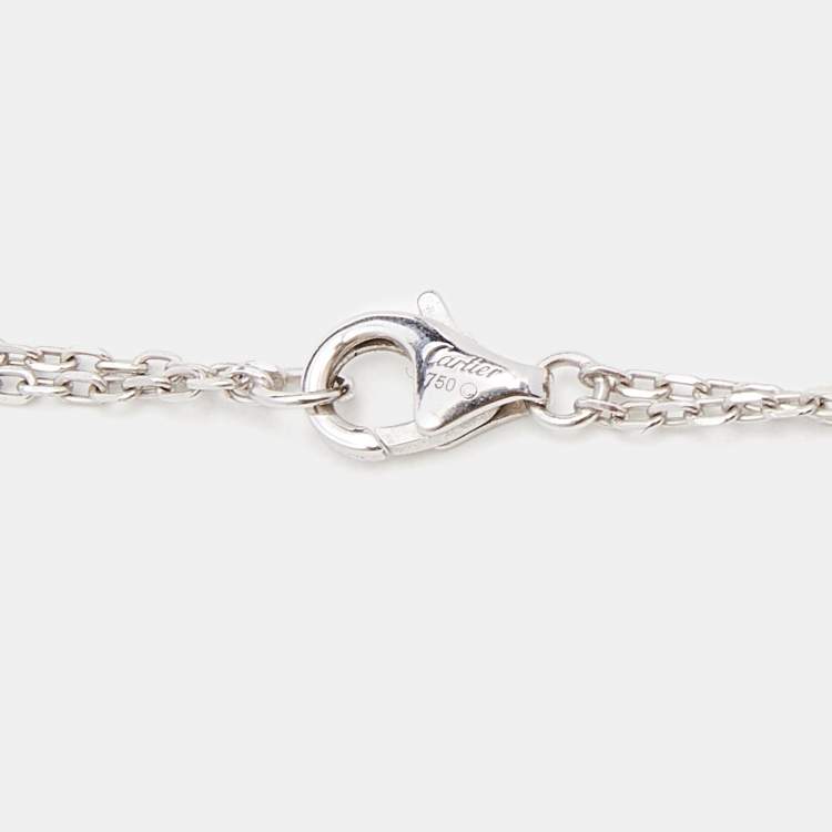 Pre Owned Cartier Love Diamonds 18k Two Tone Gold 3 Loop Double Chain Necklace