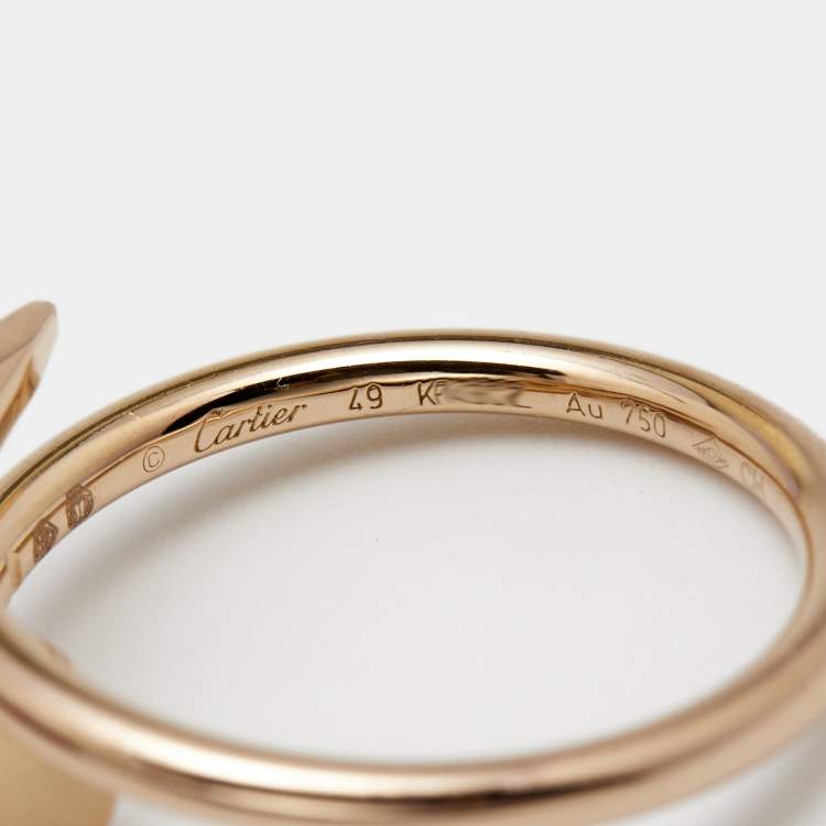 Pre Owned Cartier Juste Un Clou 18k Rose Gold Small Band Ring Size 49