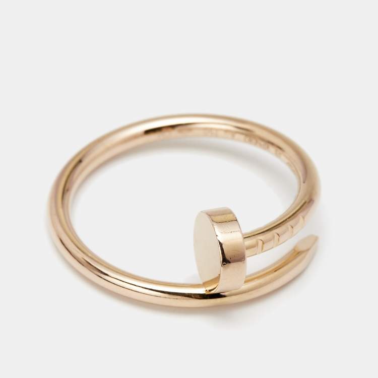 Pre Owned Cartier Juste Un Clou 18k Rose Gold Small Band Ring Size 49