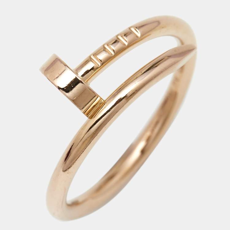 Pre Owned Cartier Juste Un Clou 18k Rose Gold Small Band Ring Size 49