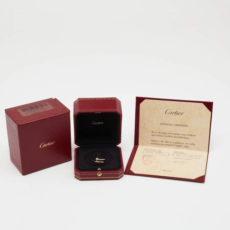 Pre Owned Cartier Juste Un Clou 18k Rose Gold Small Band Ring Size 49