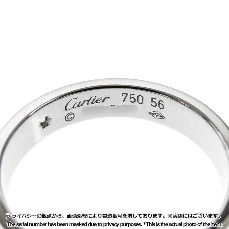 Pre Owned Cartier Love 18K White Gold Diamond Ring EU 56