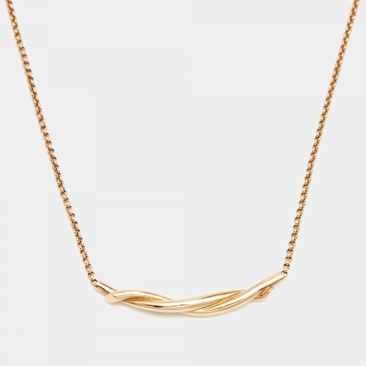 Pre Owned Cartier Entrelacés 18k Rose Gold Chain Necklace 