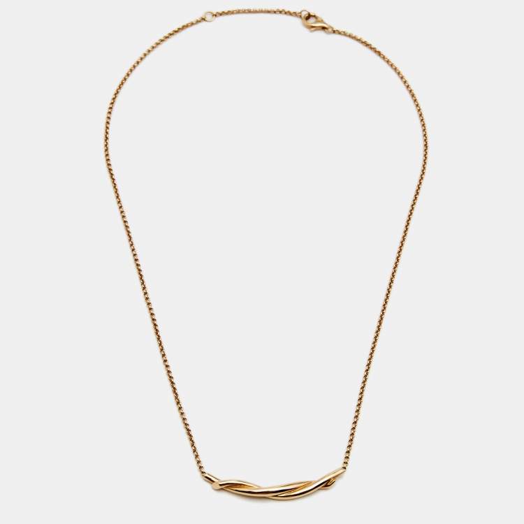 Pre Owned Cartier Entrelacés 18k Rose Gold Chain Necklace 