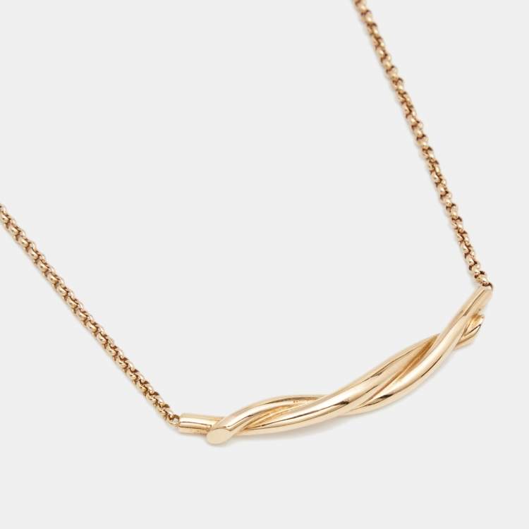 Pre Owned Cartier Entrelacés 18k Rose Gold Chain Necklace 
