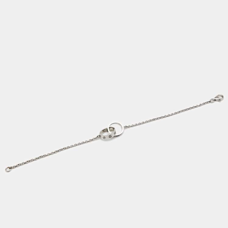 Pre Owned Cartier Love Interlocking Loops 18K White Gold Bracelet