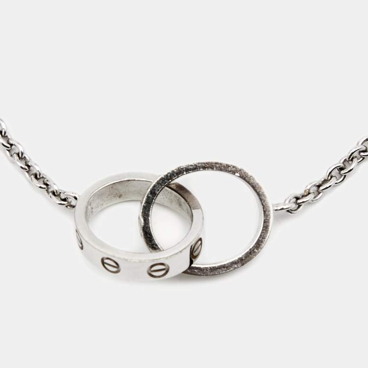 Pre Owned Cartier Love Interlocking Loops 18K White Gold Bracelet