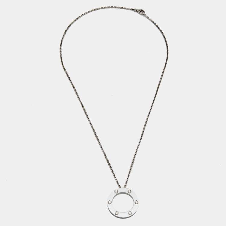 Cartier Love necklace 18k rose and white gold 6 diamonds - Luxury Brand  Brokers