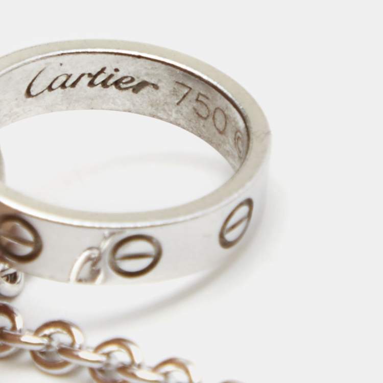 Pre Owned Cartier Love Interlocking Loops 18k White Gold Necklace