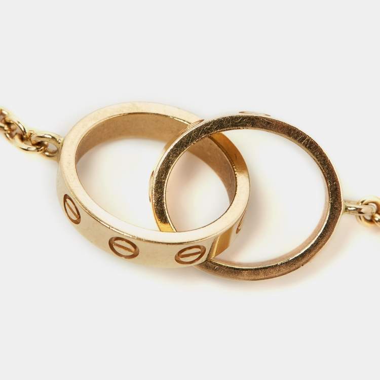 Pre Owned Cartier Love Interlocking Loops 18k Yellow Gold Link Bracelet