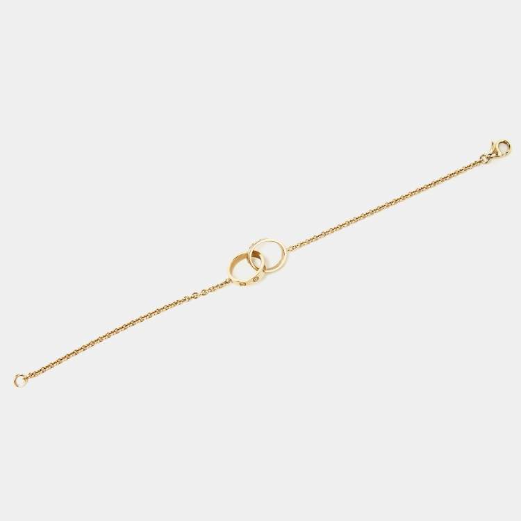 Pre Owned Cartier Love Interlocking Loops 18k Yellow Gold Link Bracelet