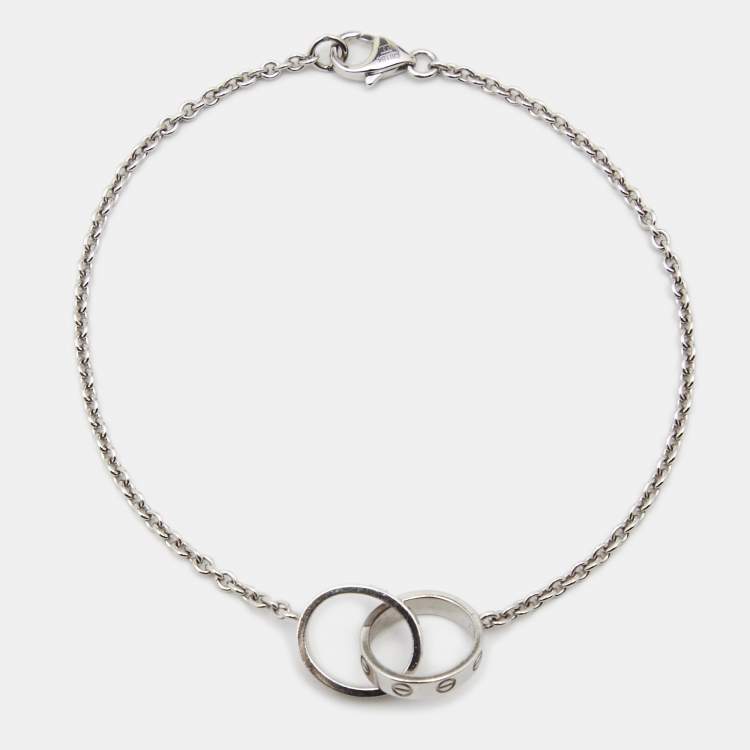 Pre Owned Cartier Love Interlocking Loops 18k White Gold Bracelet
