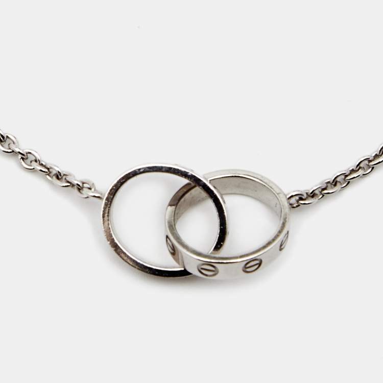 Pre Owned Cartier Love Interlocking Loops 18k White Gold Bracelet