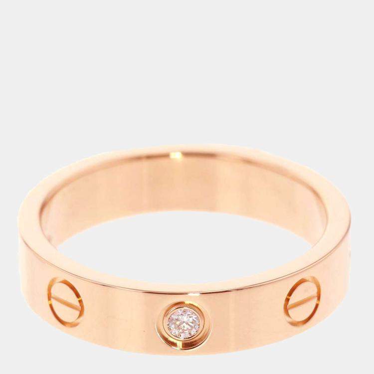 Pre Owned Cartier Love 18K Rose Gold Diamond Ring EU 49