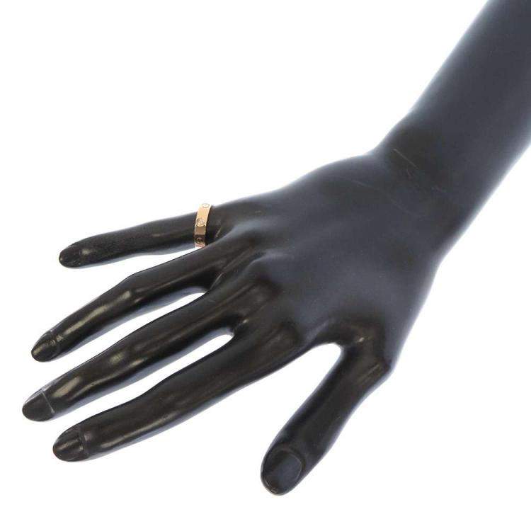 Pre Owned Cartier Love 18K Rose Gold Diamond Ring EU 49