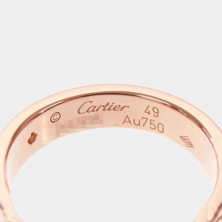 Pre Owned Cartier Love 18K Rose Gold Diamond Ring EU 49