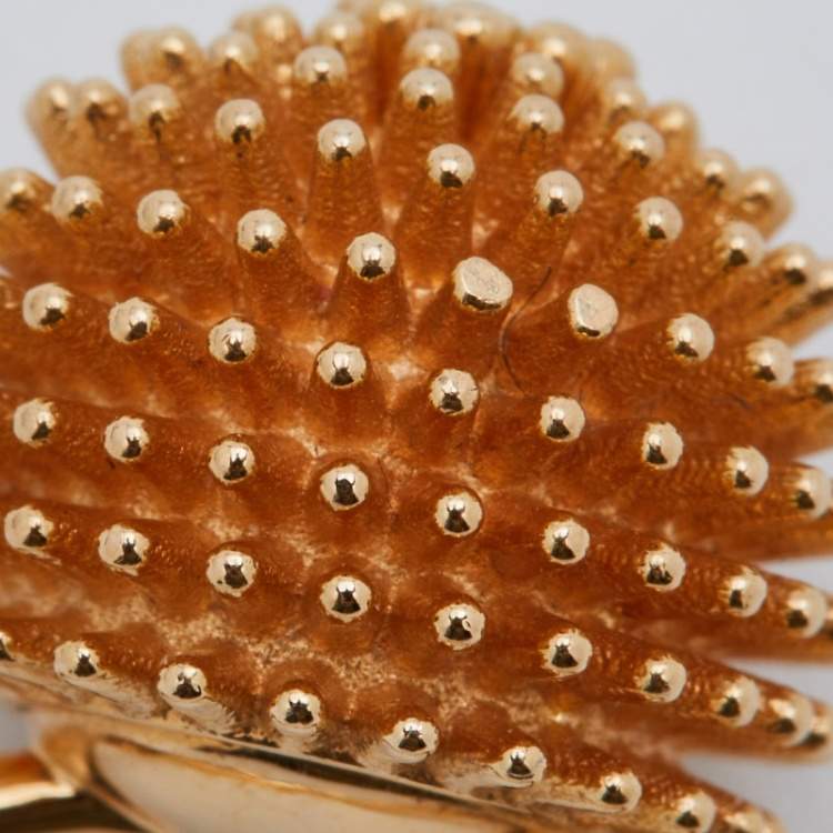 Pre Owned Cartier Cactus De Cartier Diamond 18k Rose Gold Ring Size 54