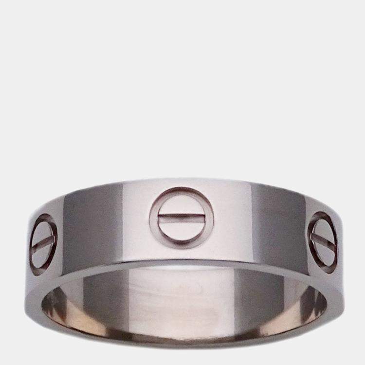 Pre Owned Cartier Love 18K White Gold Ring EU 57
