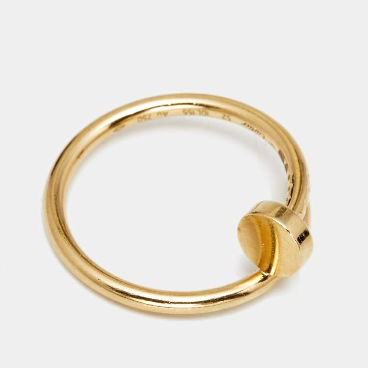 Pre Owned Cartier Juste Un Clou 18k Yellow Gold Small Model Ring Size 52