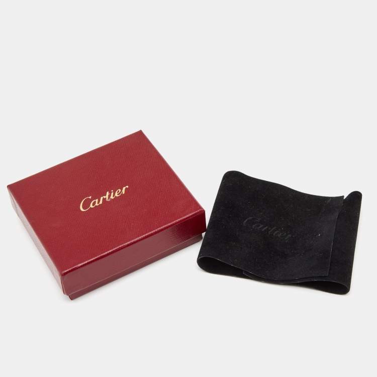 Pre Owned Cartier Trinity 18k Three Tone Gold Adjustable Black Cord Bracelet