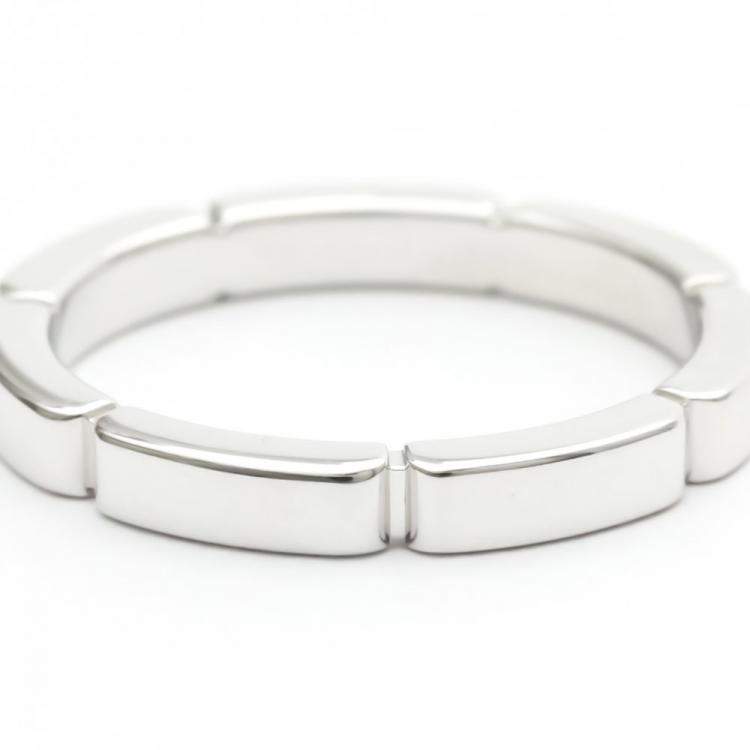 Pre Owned Cartier Maillon Panthere 18K White Gold Ring EU 52