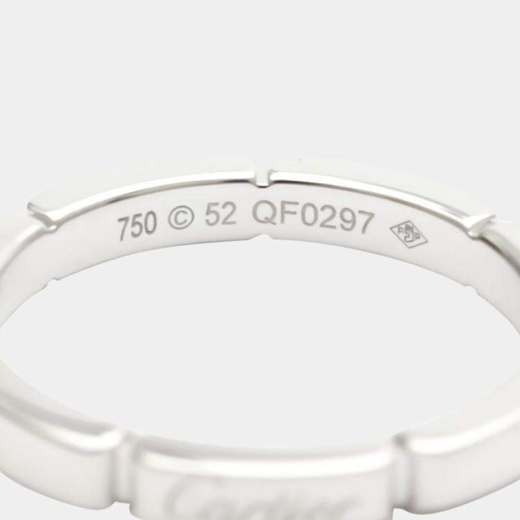 Pre Owned Cartier Maillon Panthere 18K White Gold Ring EU 52