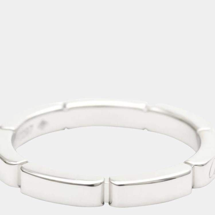 Pre Owned Cartier Maillon Panthere 18K White Gold Ring EU 52