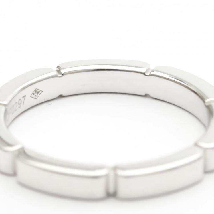 Pre Owned Cartier Maillon Panthere 18K White Gold Ring EU 52