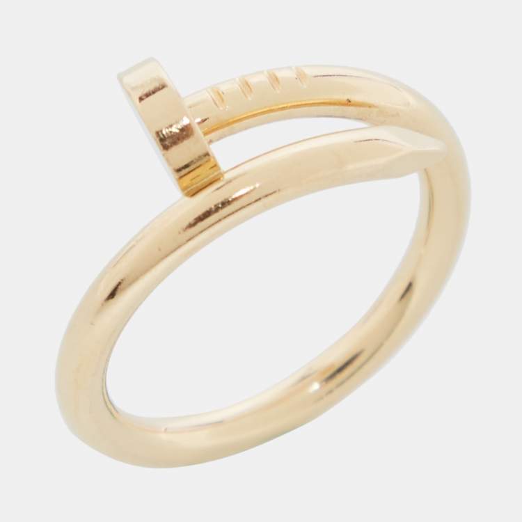 Pre Owned Cartier Juste Un Clou 18K Yellow Gold Ring Size 58