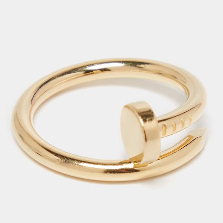 Pre Owned Cartier Juste Un Clou 18K Yellow Gold Ring Size 58