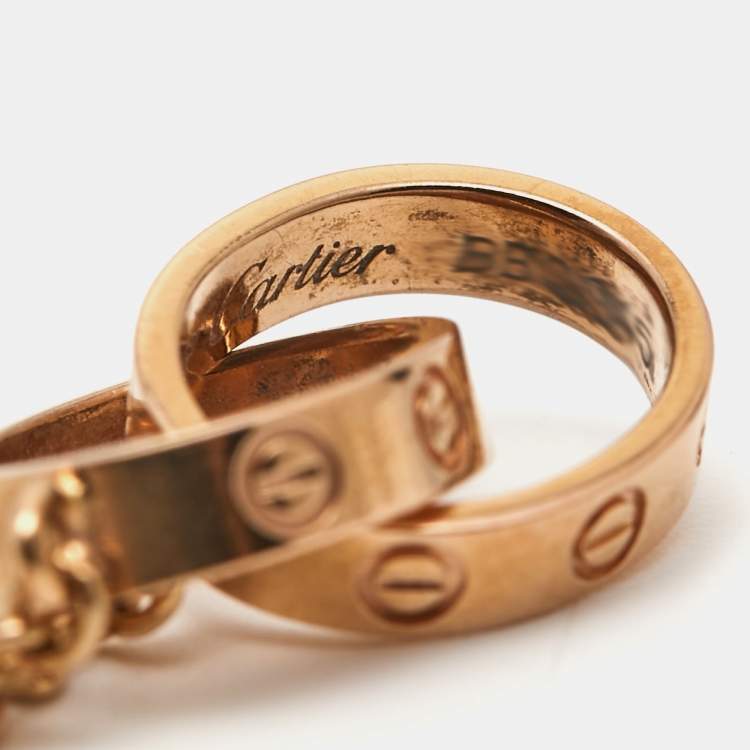 Pre Owned Cartier Love Interlocking Loops 18k Rose Gold Bracelet